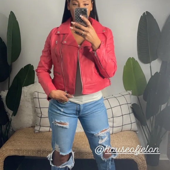 MARSALA FAUX LEATHER JACKET - Picture 3 of 6